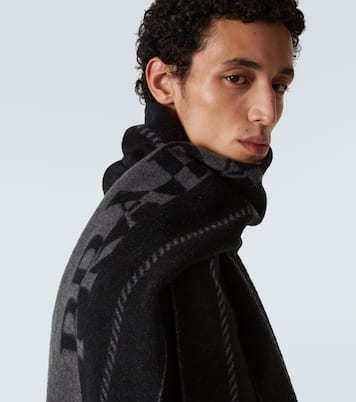 Sciarpa in lana jacquard con logo | Prada