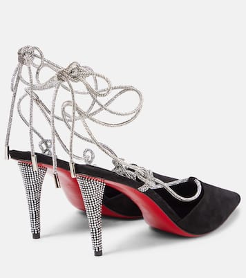 Astrid Lace Strassita 85 suede pumps | Christian Louboutin
