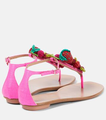 Sandalen Strawberry Punch aus Raffiabast | Aquazzura