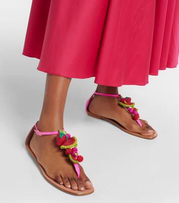 Sandalen Strawberry Punch aus Raffiabast | Aquazzura