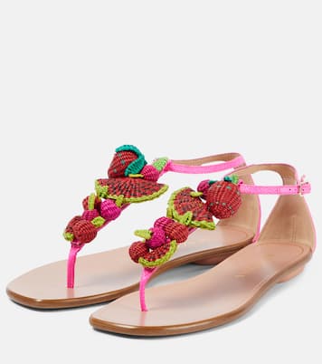 Sandalen Strawberry Punch aus Raffiabast | Aquazzura