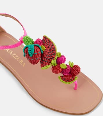 Sandalen Strawberry Punch aus Raffiabast | Aquazzura