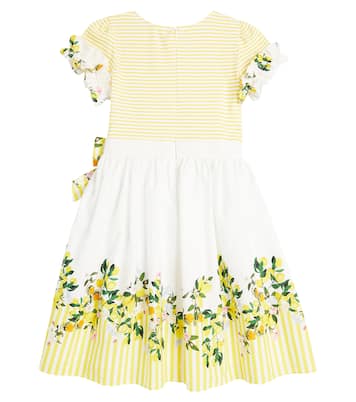 Striped floral cotton dress | Patachou
