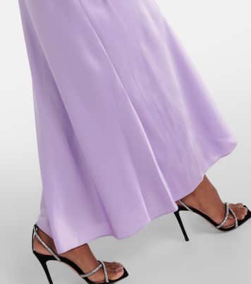 Abito lungo in raso di seta con pizzo | The Sei