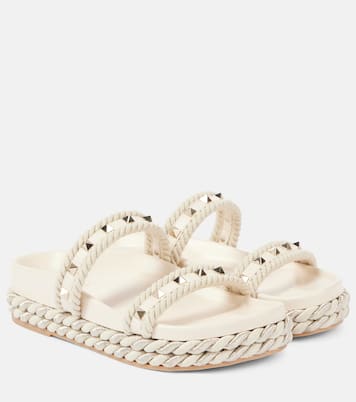Rockstud leather espadrille sandals | Valentino Garavani