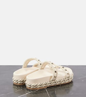 Rockstud leather espadrille sandals | Valentino Garavani