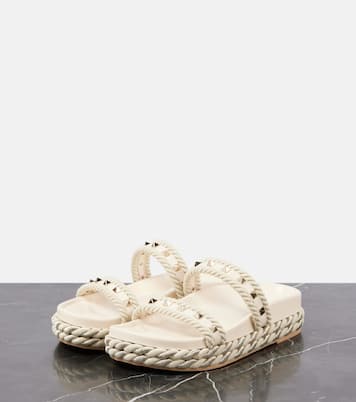 Rockstud leather espadrille sandals | Valentino Garavani