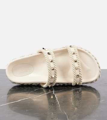 Rockstud leather espadrille sandals | Valentino Garavani