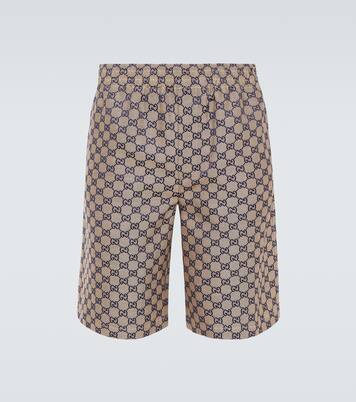 Shorts de mezcla de lino con GG | Gucci