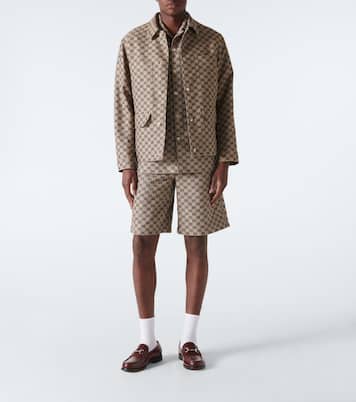 Shorts de mezcla de lino con GG | Gucci