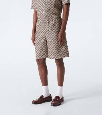 Shorts de mezcla de lino con GG | Gucci