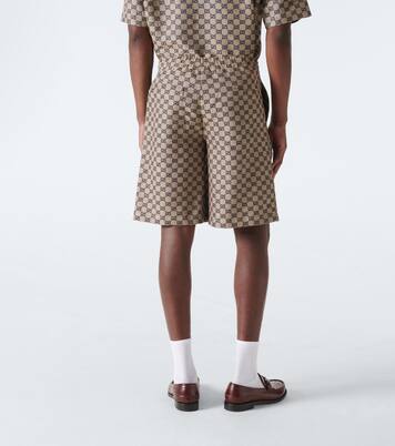 Shorts de mezcla de lino con GG | Gucci
