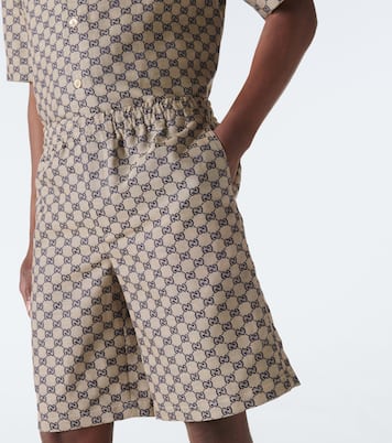 Shorts de mezcla de lino con GG | Gucci
