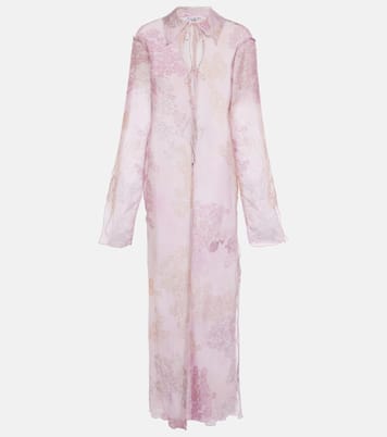   Midikleid aus Baumwolle und Seidenchiffon | Acne Studios