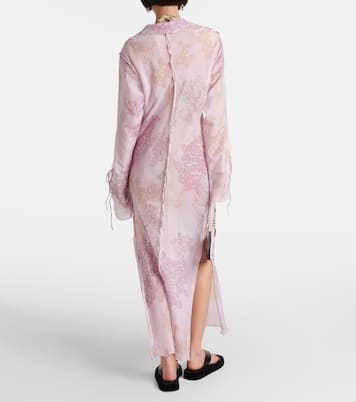   Midikleid aus Baumwolle und Seidenchiffon | Acne Studios