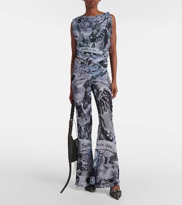 Printed mid-rise flared pants | Acne Studios