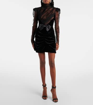 Abito corto in velluto e pizzo | Alessandra Rich