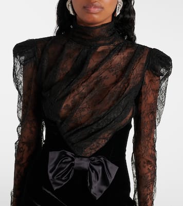 Abito corto in velluto e pizzo | Alessandra Rich