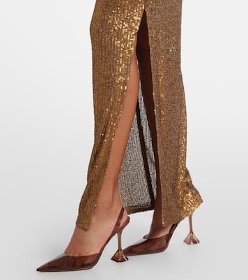 Robe longue asymétrique à sequins | Norma Kamali