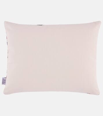 Checked silk velvet cushion | Les-Ottomans