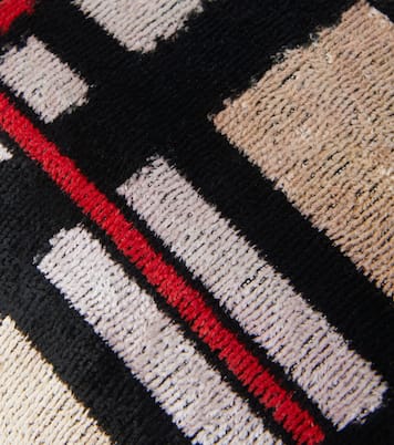 Checked silk velvet cushion | Les-Ottomans