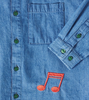 Note embroidered denim shirt | Mini Rodini