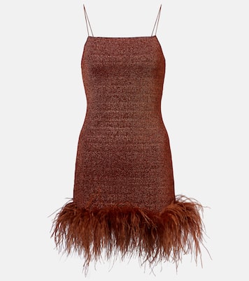 Lumière Plumage feather-trimmed minidress | Oséree