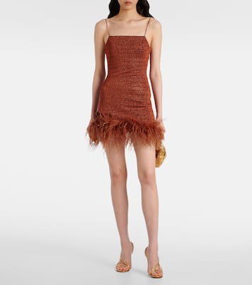 Lumière Plumage feather-trimmed minidress | Oséree
