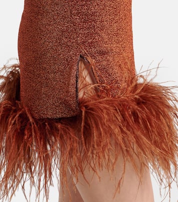 Lumière Plumage feather-trimmed minidress | Oséree