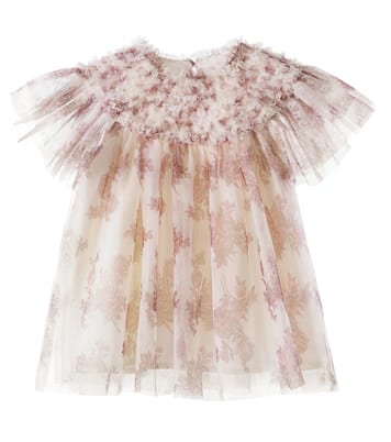 Carla floral ruffled tulle top | C'era Una Volta