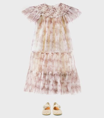 Carla floral ruffled tulle top | C'era Una Volta