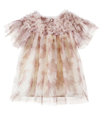 Carla floral ruffled tulle top | C'era Una Volta