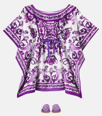 Vestido Majolica de algodón | Dolce&Gabbana Kids