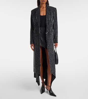 Cappotto in misto lana gessato | Mugler
