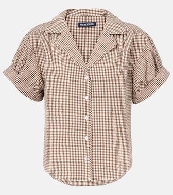 Ilene gingham cotton-blend shirt | Veronica Beard