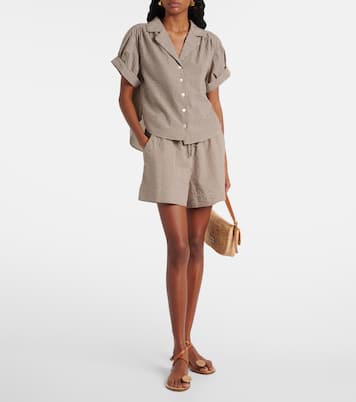 Ilene gingham cotton-blend shirt | Veronica Beard