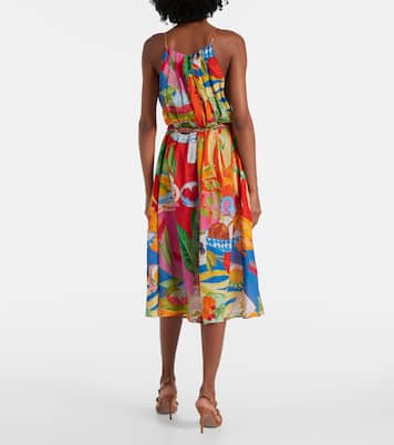 Bedrucktes Midikleid aus Baumwolle | Farm Rio