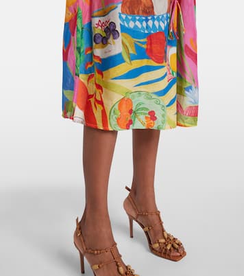 Bedrucktes Midikleid aus Baumwolle | Farm Rio