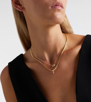 14kt gold necklace with diamonds | Stone and Strand
