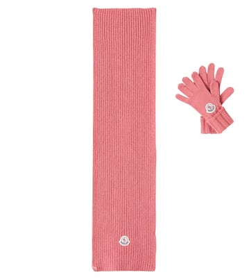 Sciarpa e guanti in lana con logo | Moncler Enfant