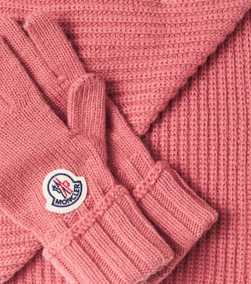 Sciarpa e guanti in lana con logo | Moncler Enfant