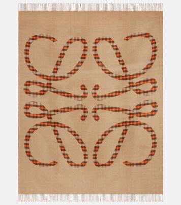 Anagram checked wool and cashmere blanket | Loewe
