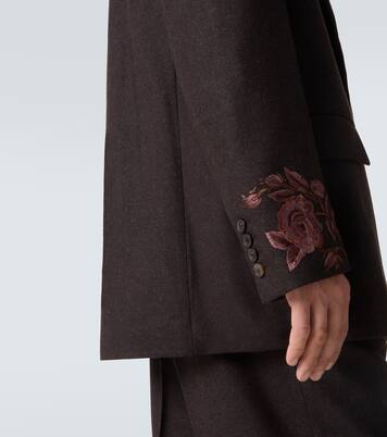 Bestickter Blazer aus Wollflanell | Dries Van Noten