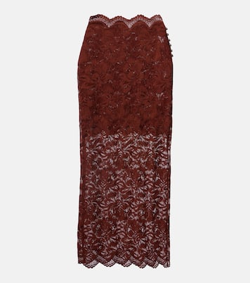 Floral lace midi skirt | Rabanne
