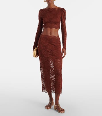 Floral lace midi skirt | Rabanne