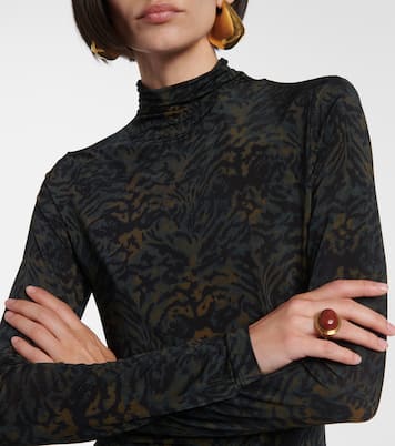 Aurelia printed jersey turtleneck top | Ulla Johnson