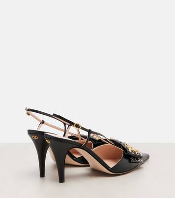 Escarpins slingback Bowow 85 en cuir à ornements | Valentino Garavani