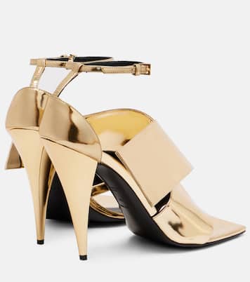 Sandalen Sliced Square 90 aus Metallic-Lackleder | Givenchy