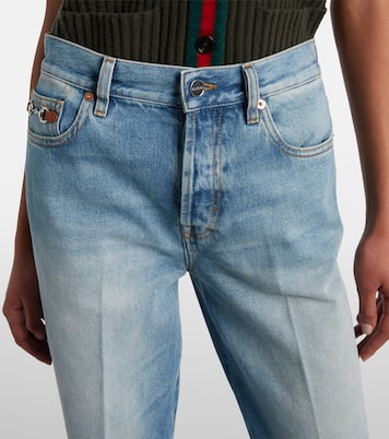 Mid-Rise Flared Jeans Horsebit | Gucci