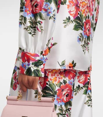 Floral tie-neck silk blouse | Dolce&Gabbana